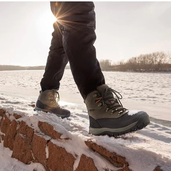 NEW NortiV8 Men’s Brown Black Hiking Snow Waterproof Construction Work Boots - Picture 5 of 7